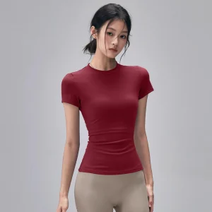 Women's Outdoor Sports Shirt Yoga Wear Fitness T-Shirt Quick Dry Running T-Shirt Workout Top Female Sportswear Exercise Clothing