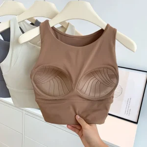 All-in-one Shock-proof Compact Sports Vest Running Breathable Full-cup Yoga Vest Gym Clothing Summer New Fitness Bra