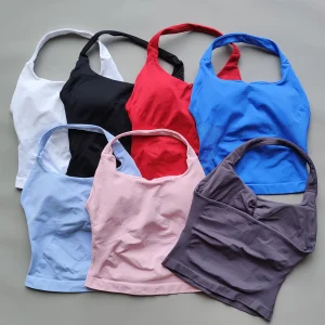 ARFTE Halter Top Gym Vest Woman Backless Tank Tops Push Up Sport Bras Running Vest Workout Tops Activewear Yoga Clothing